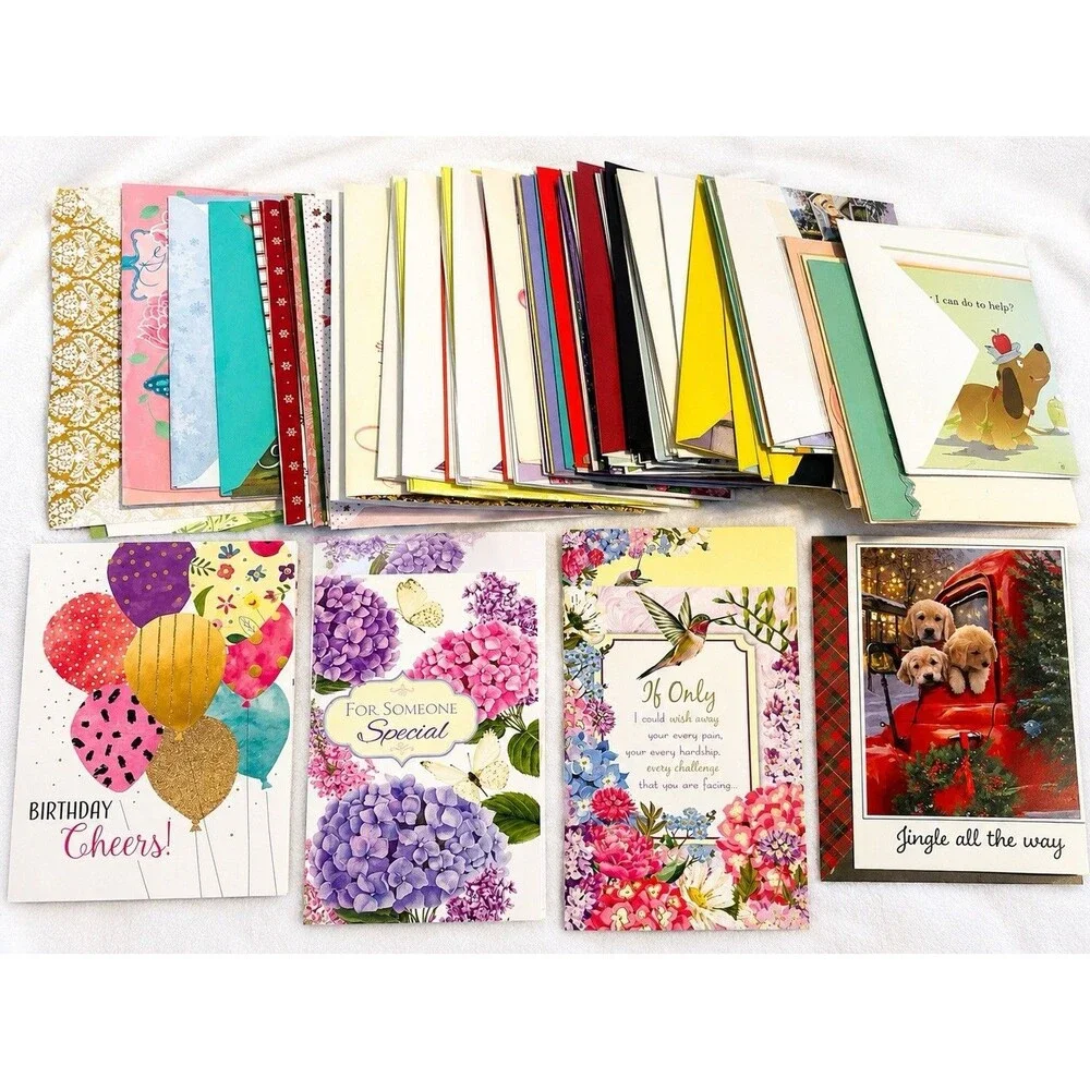 130+ Unused Greeting Card Lot 90+ w Envelopes Hallmark Mixed Occasion